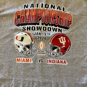 National Championship Showdown 2026 Miami vs Indiana Grey T-Shirt
